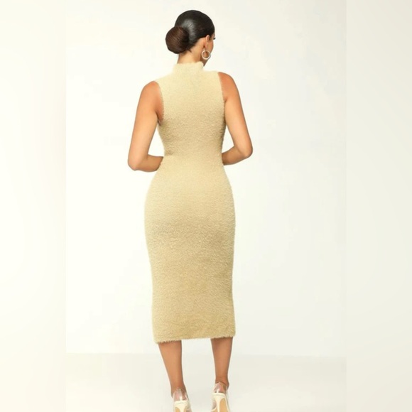 Two-Piece Cardigan & Dress Set - Taupe, Never Worn - Picture 3 of 5